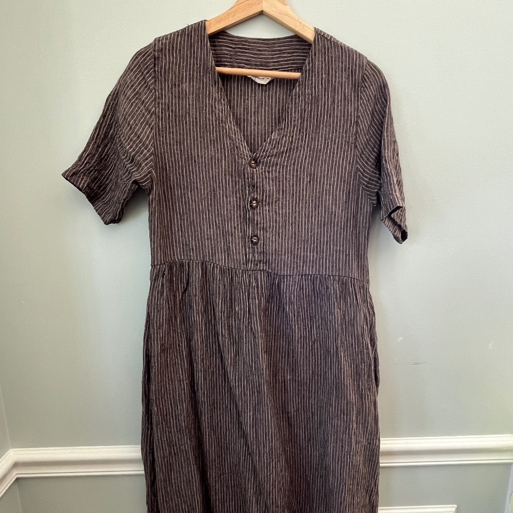 Peplum Co - Zoe Dress XS in Dune Strip